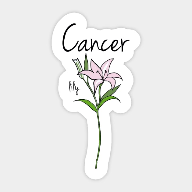 Cancer zodiac sign horoscope flower art Sticker by KittyCocktail